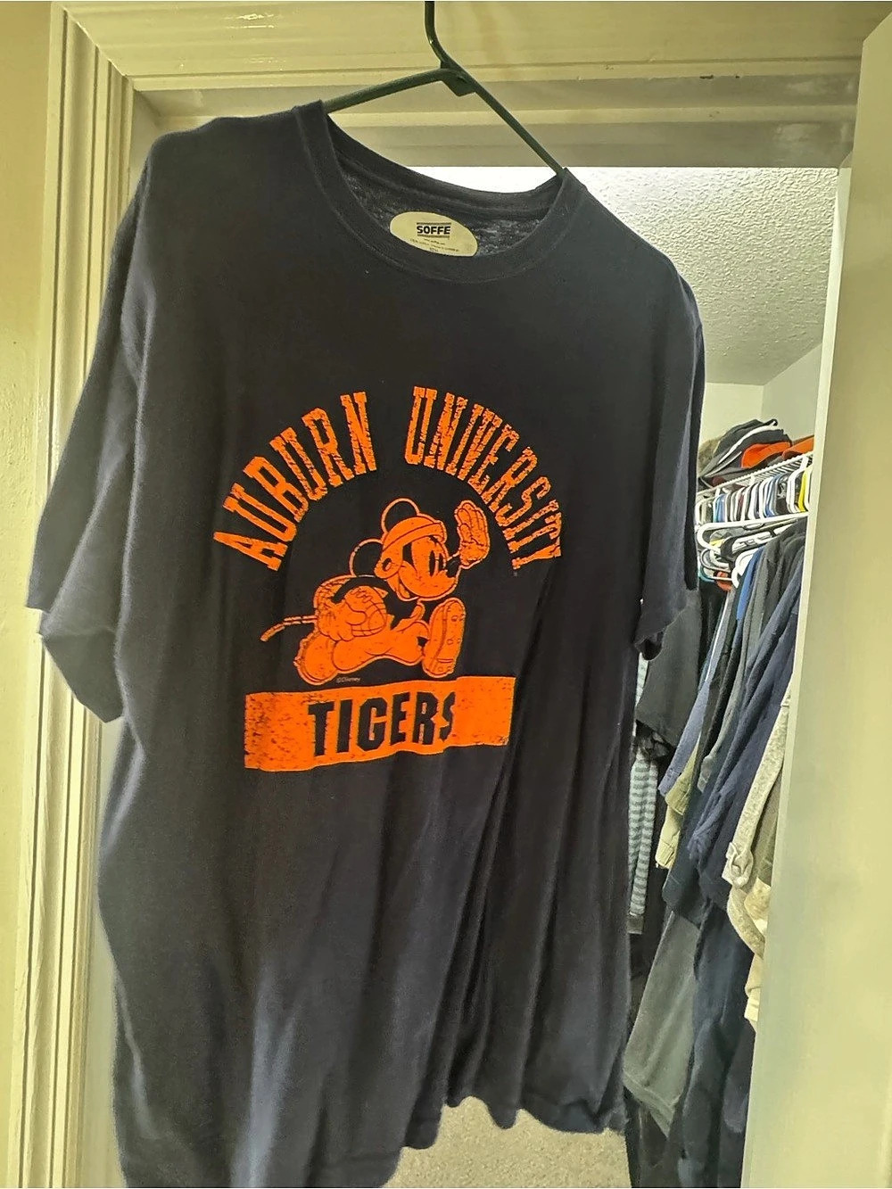 Soffe Auburn University Tigers Mickey Mouse Graphic T-Shirt Tee XL